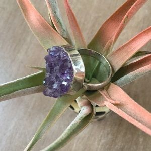 Sterling Silver with Purple Stone size 6/7